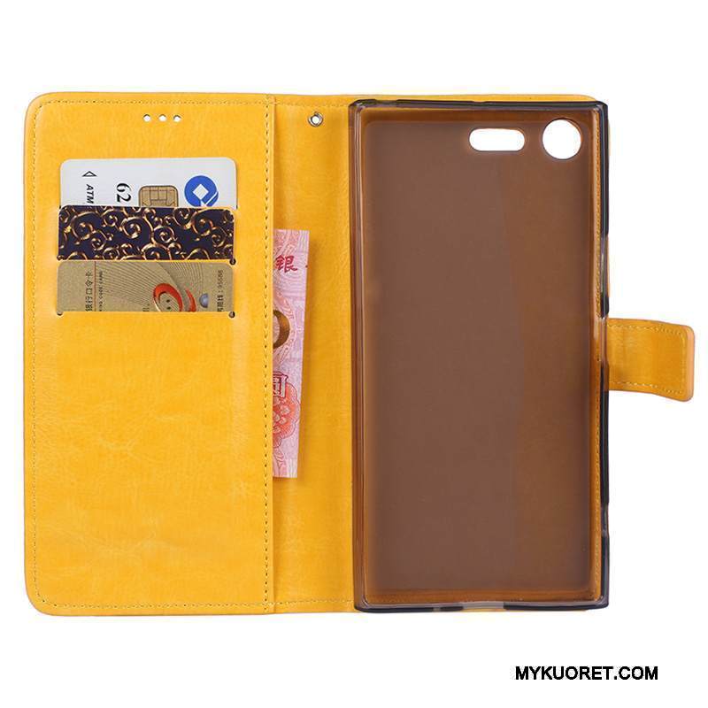 Kuori Sony Xperia X Compact Suojaus Puhelimen Kuoret Keltainen, Kotelo Sony Xperia X Compact Nahka