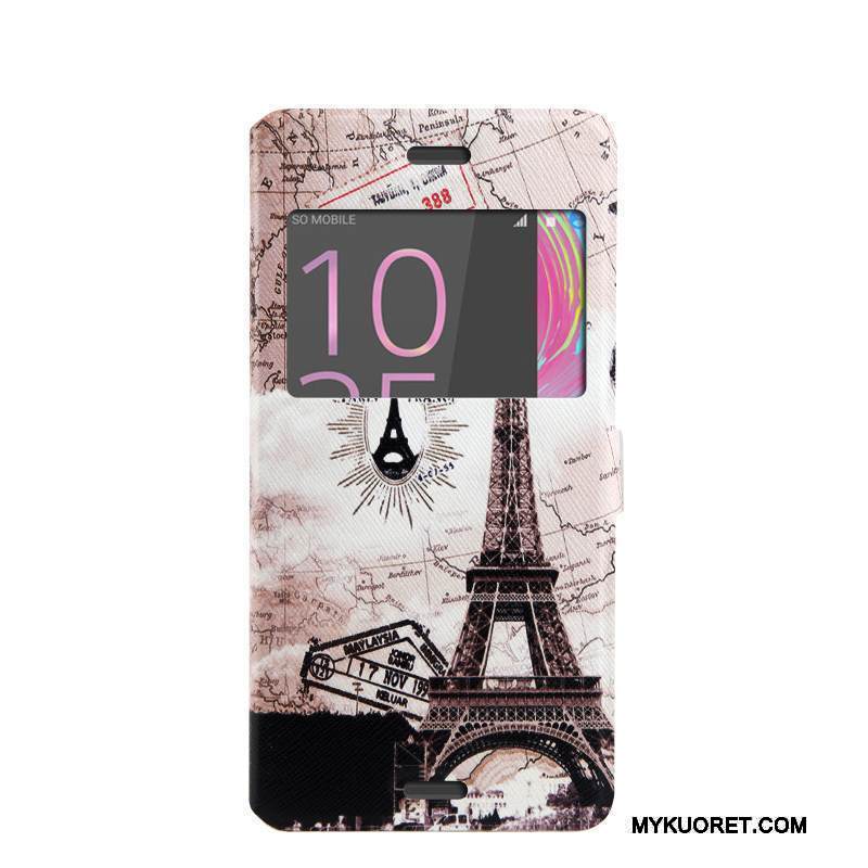 Kuori Sony Xperia X Performance Pehmeä Neste Jauhe Trendi, Kotelo Sony Xperia X Performance Tuki Puhelimen Kuoret Avaa Ikkuna