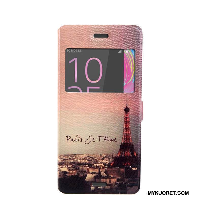 Kuori Sony Xperia X Performance Pehmeä Neste Jauhe Trendi, Kotelo Sony Xperia X Performance Tuki Puhelimen Kuoret Avaa Ikkuna