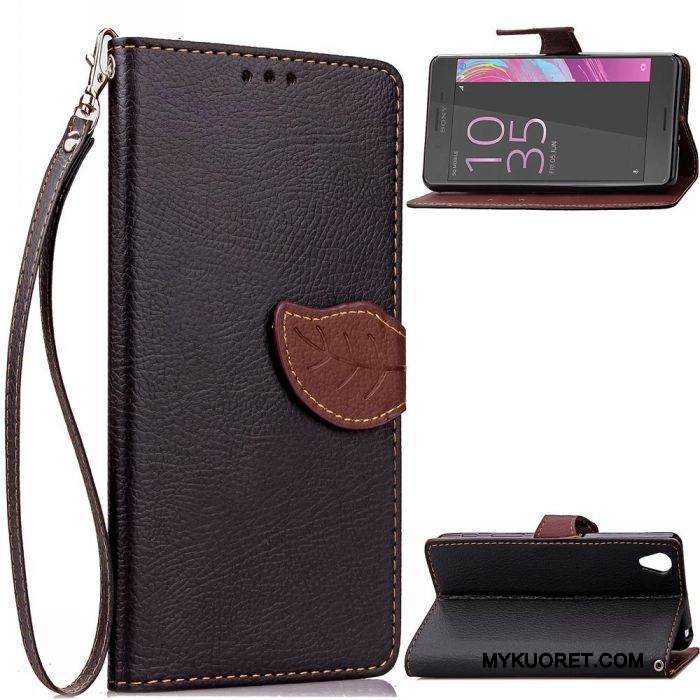 Kuori Sony Xperia X Performance Salkku Murtumaton Vihreä, Kotelo Sony Xperia X Performance Niitti Lehtiä