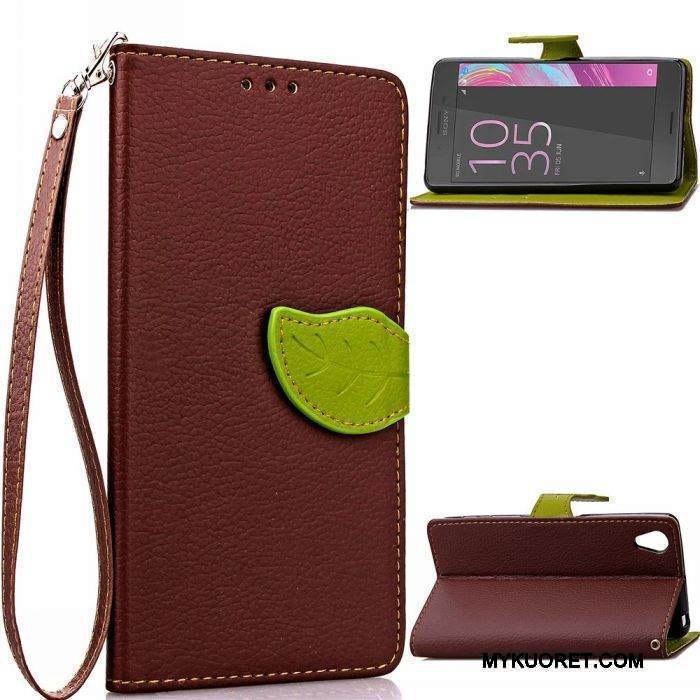 Kuori Sony Xperia X Performance Salkku Murtumaton Vihreä, Kotelo Sony Xperia X Performance Niitti Lehtiä