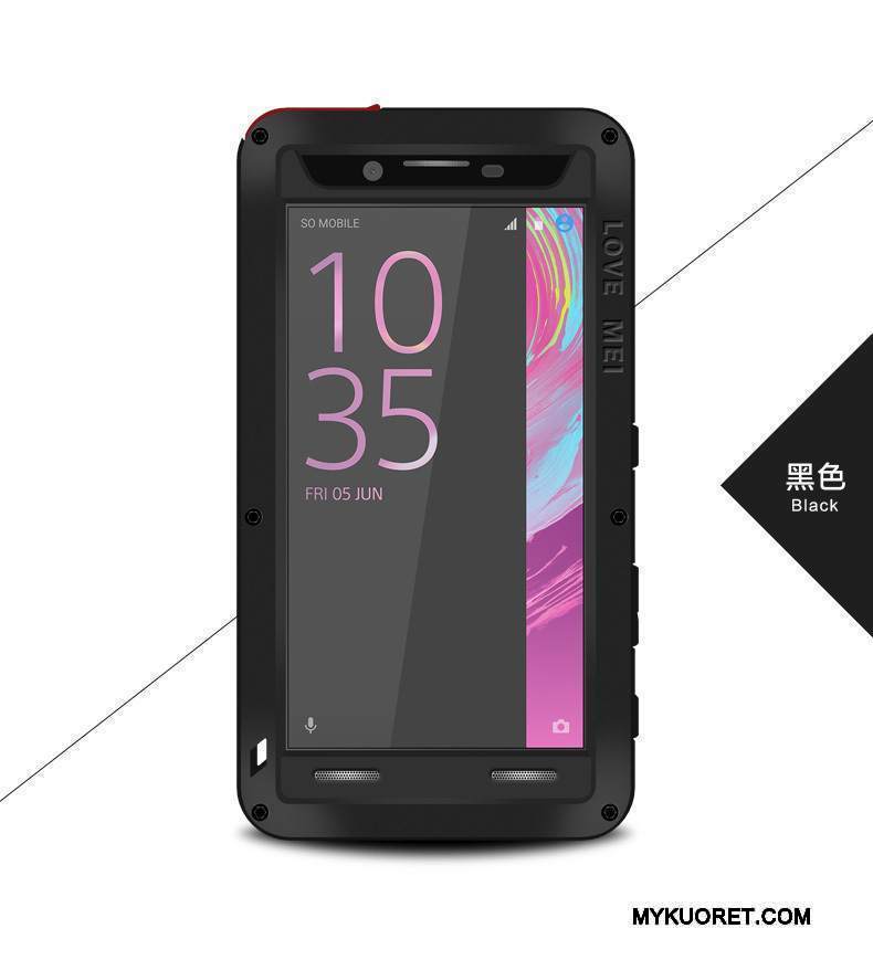 Kuori Sony Xperia X Performance Silikoni Keltainen Murtumaton, Kotelo Sony Xperia X Performance Suojaus Puhelimen Kuoret Kolme Puolustusta