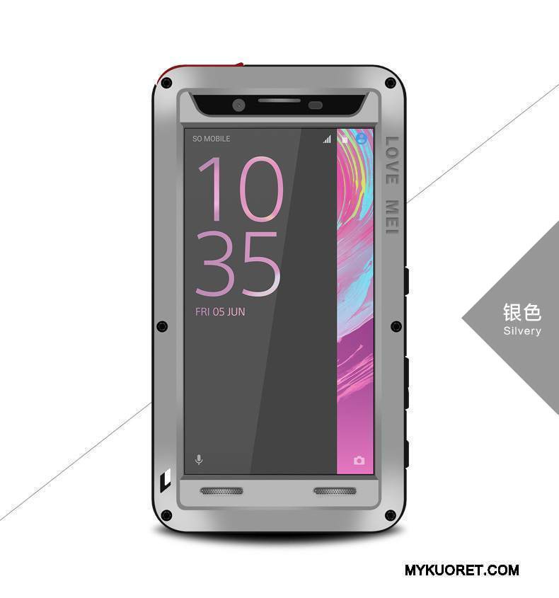 Kuori Sony Xperia X Performance Silikoni Keltainen Murtumaton, Kotelo Sony Xperia X Performance Suojaus Puhelimen Kuoret Kolme Puolustusta