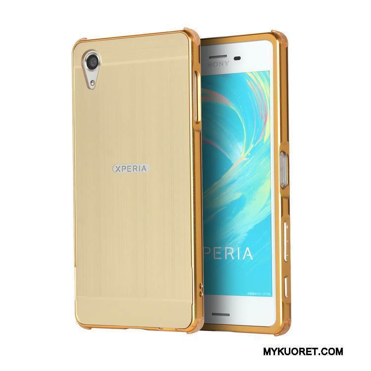 Kuori Sony Xperia Xa Metalli Kulta Peili, Kotelo Sony Xperia Xa Suojaus Murtumaton Kehys