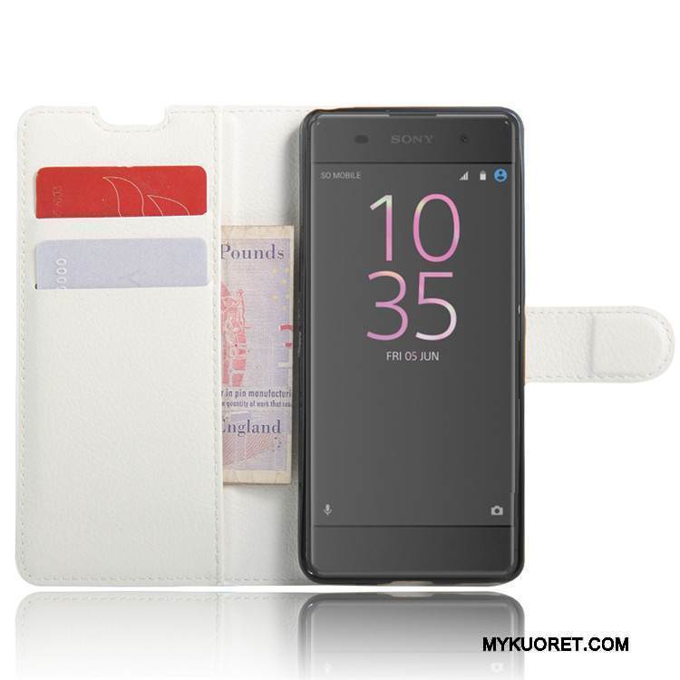 Kuori Sony Xperia Xa Nahka Punainen Kortti, Kotelo Sony Xperia Xa Suojaus Puhelimen Kuoret
