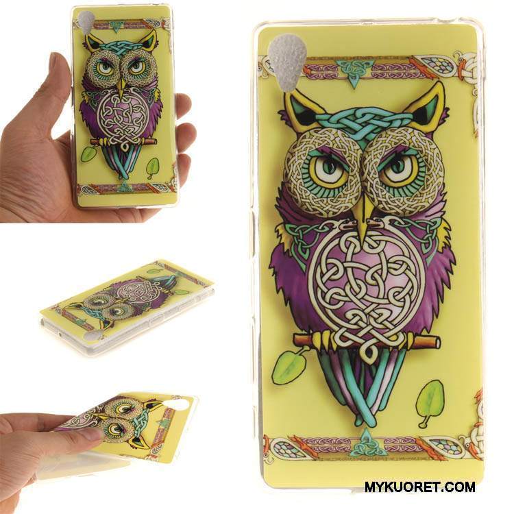 Kuori Sony Xperia Xa Pehmeä Neste Puhelimen Kuoret Keltainen, Kotelo Sony Xperia Xa Sarjakuva Ripustettavat Koristeet Murtumaton