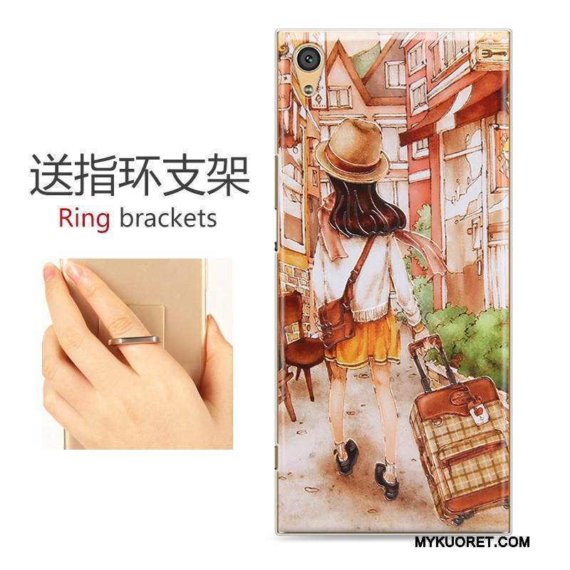 Kuori Sony Xperia Xa1 Kohokuviointi Puhelimen Kuoret Trendi, Kotelo Sony Xperia Xa1 Maalaus Keltainen