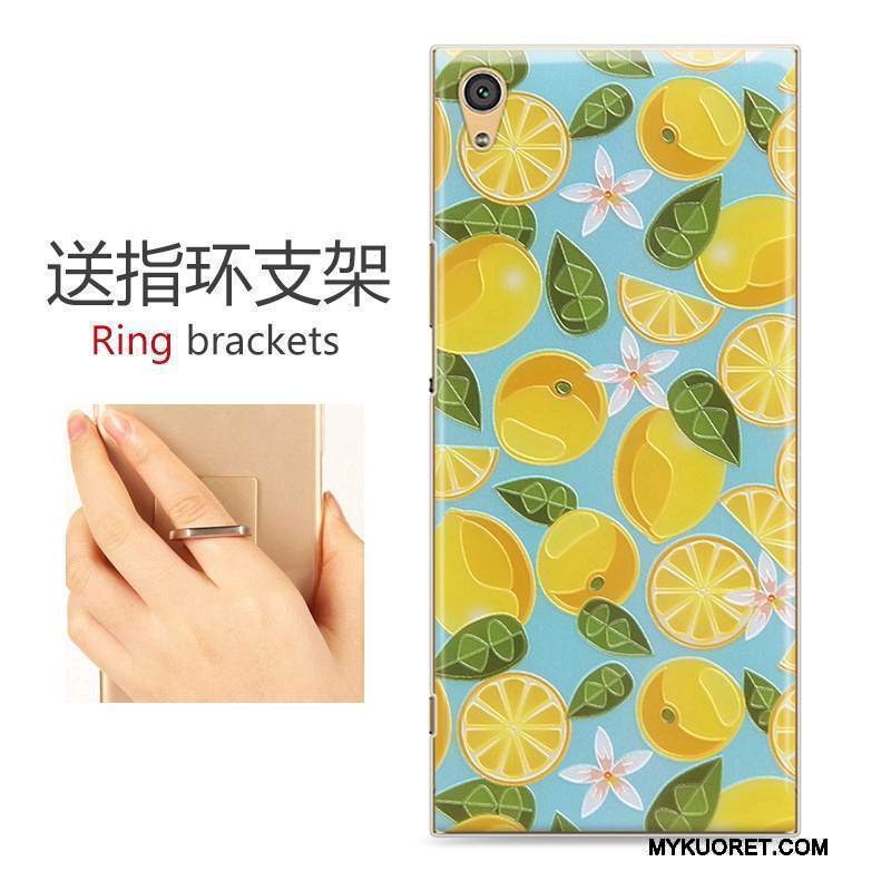 Kuori Sony Xperia Xa1 Kohokuviointi Puhelimen Kuoret Trendi, Kotelo Sony Xperia Xa1 Maalaus Keltainen