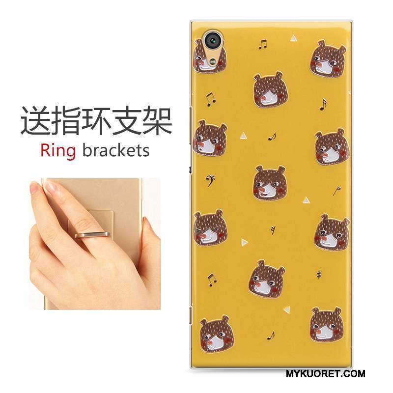 Kuori Sony Xperia Xa1 Kohokuviointi Puhelimen Kuoret Trendi, Kotelo Sony Xperia Xa1 Maalaus Keltainen