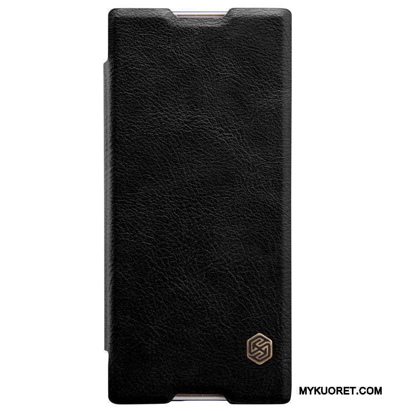 Kuori Sony Xperia Xa1 Kuoret Punainen Puhelimen Kuoret, Kotelo Sony Xperia Xa1 Nahka Kulta Murtumaton