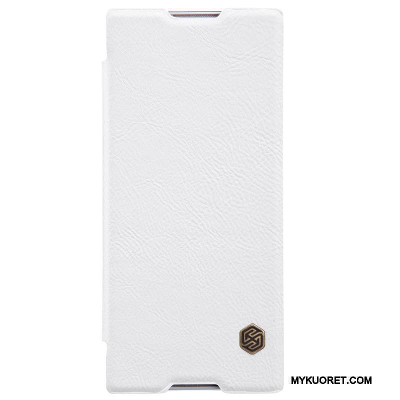 Kuori Sony Xperia Xa1 Kuoret Punainen Puhelimen Kuoret, Kotelo Sony Xperia Xa1 Nahka Kulta Murtumaton