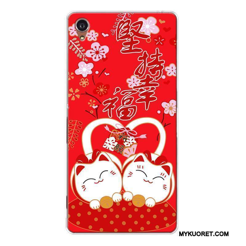 Kuori Sony Xperia Xa1 Laukut Koira Kissa, Kotelo Sony Xperia Xa1 Silikoni Muokata Punainen