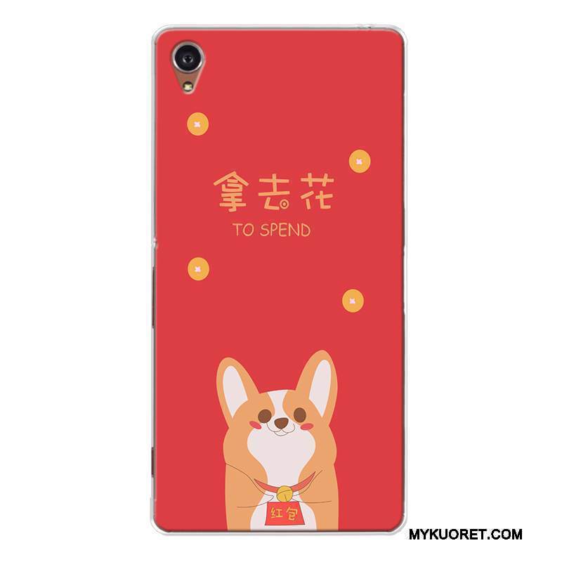 Kuori Sony Xperia Xa1 Laukut Koira Kissa, Kotelo Sony Xperia Xa1 Silikoni Muokata Punainen