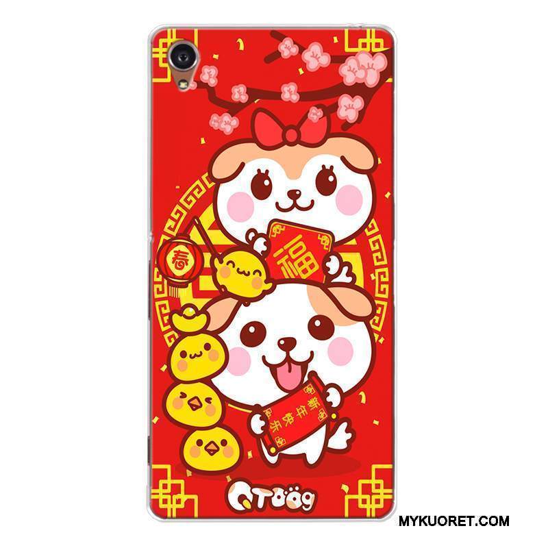 Kuori Sony Xperia Xa1 Laukut Koira Kissa, Kotelo Sony Xperia Xa1 Silikoni Muokata Punainen