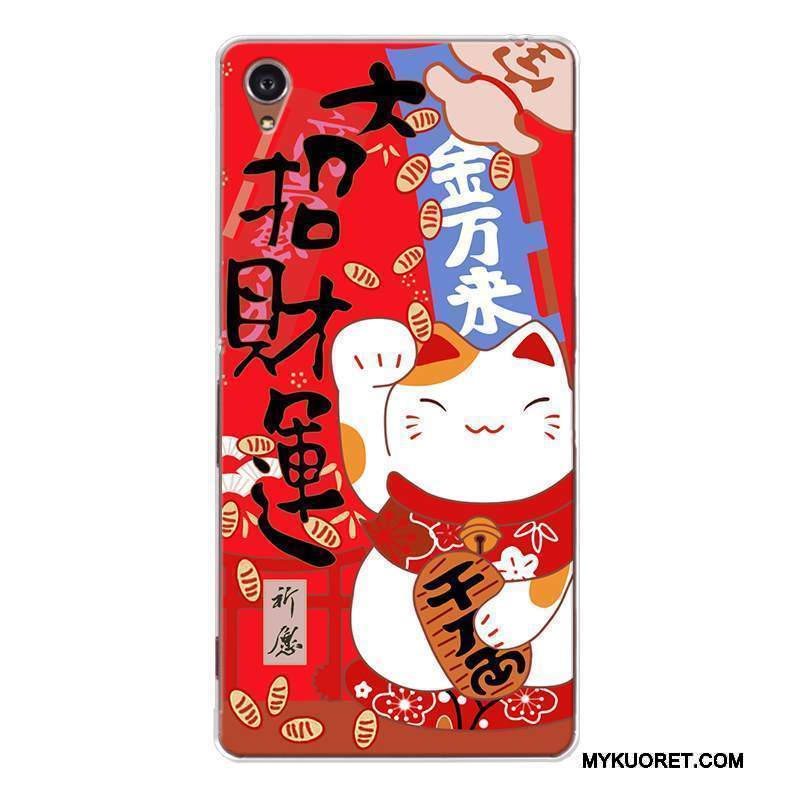 Kuori Sony Xperia Xa1 Laukut Koira Kissa, Kotelo Sony Xperia Xa1 Silikoni Muokata Punainen