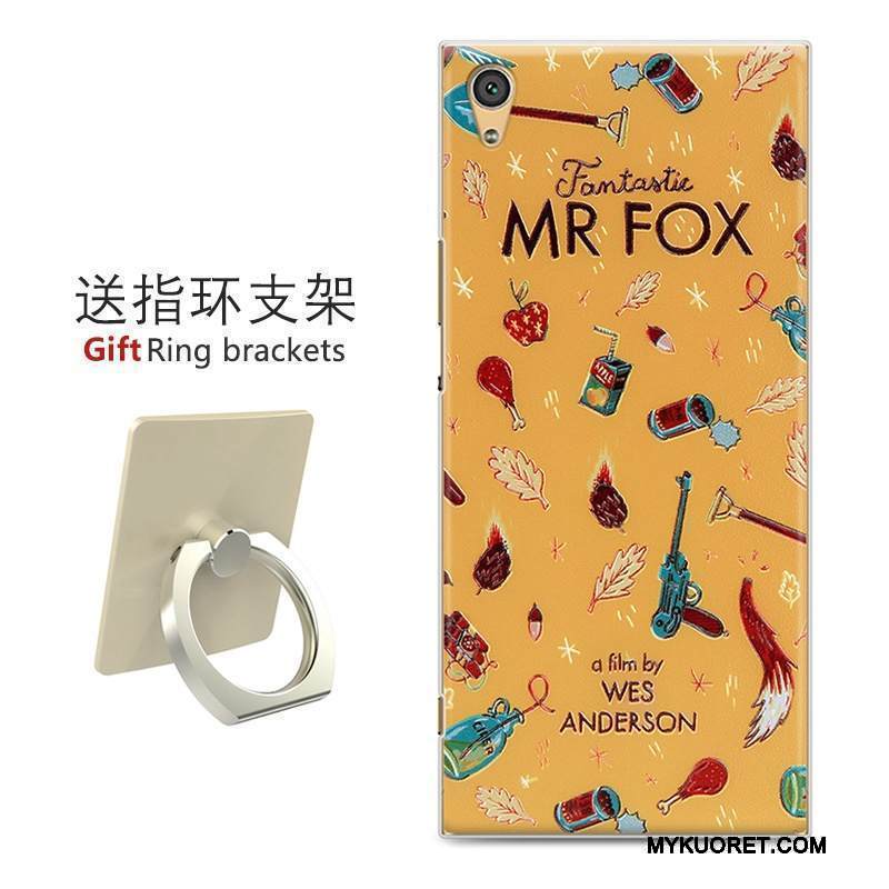 Kuori Sony Xperia Xa1 Maalaus Kova Keltainen, Kotelo Sony Xperia Xa1 Luova Persoonallisuus Puhelimen Kuoret