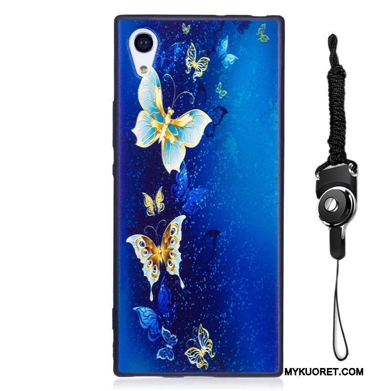 Kuori Sony Xperia Xa1 Maalaus Trendi Sininen, Kotelo Sony Xperia Xa1 Sarjakuva Pesty Suede Puhelimen Kuoret