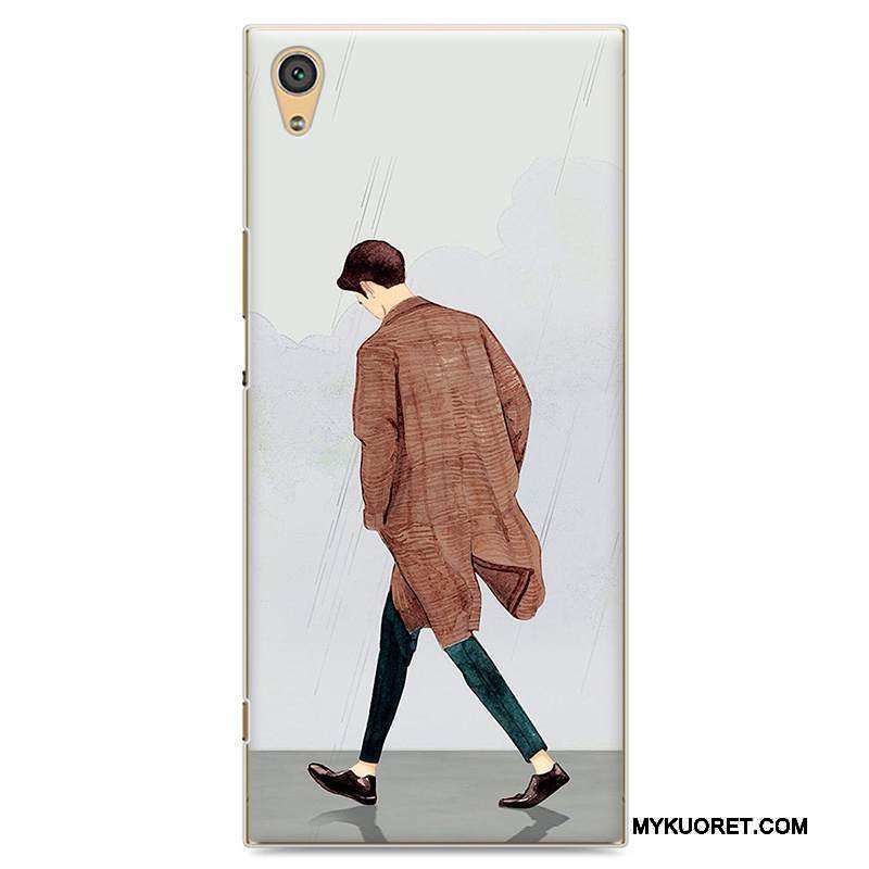 Kuori Sony Xperia Xa1 Maalaus Vaalean Rakastunut, Kotelo Sony Xperia Xa1 Suojaus Puhelimen Kuoret Harmaa