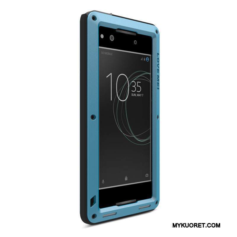 Kuori Sony Xperia Xa1 Metalli Murtumaton Sininen, Kotelo Sony Xperia Xa1 Suojaus Kolme Puolustusta Puhelimen Kuoret