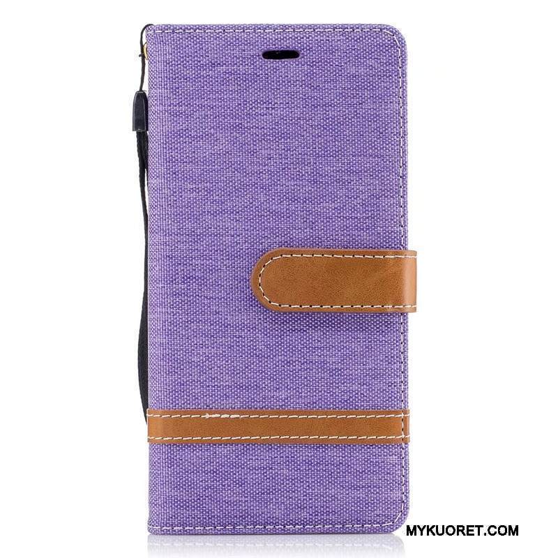 Kuori Sony Xperia Xa1 Nahka Denimi Violetti, Kotelo Sony Xperia Xa1 Kuoret