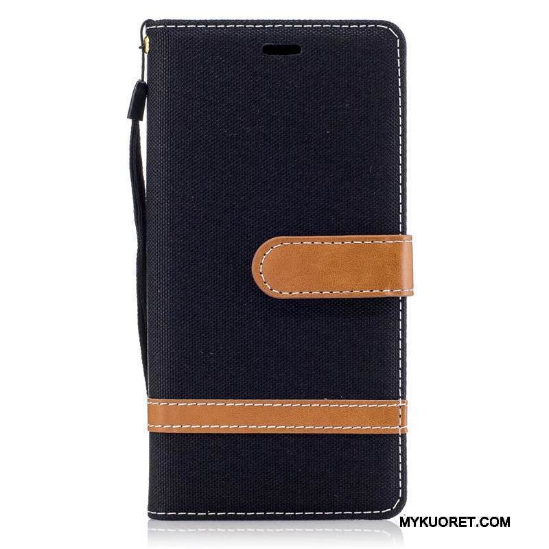 Kuori Sony Xperia Xa1 Nahka Denimi Violetti, Kotelo Sony Xperia Xa1 Kuoret