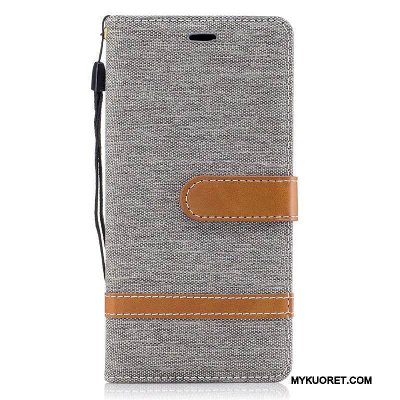 Kuori Sony Xperia Xa1 Nahka Denimi Violetti, Kotelo Sony Xperia Xa1 Kuoret