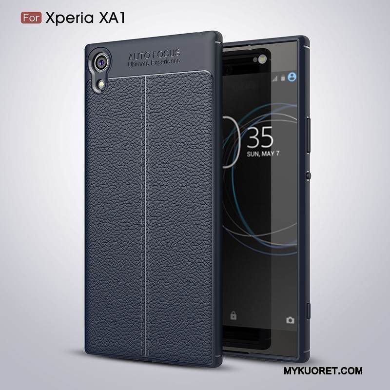 Kuori Sony Xperia Xa1 Nahka Kukkakuvio Punainen, Kotelo Sony Xperia Xa1 Luova Puhelimen Kuoret Murtumaton