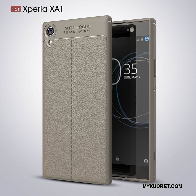 Kuori Sony Xperia Xa1 Nahka Kukkakuvio Punainen, Kotelo Sony Xperia Xa1 Luova Puhelimen Kuoret Murtumaton