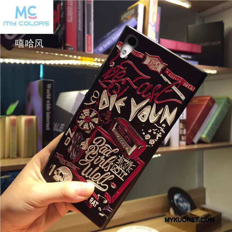 Kuori Sony Xperia Xa1 Pehmeä Neste Puhelimen Kuoret Kissa, Kotelo Sony Xperia Xa1 Sarjakuva Jauhe Rakastunut