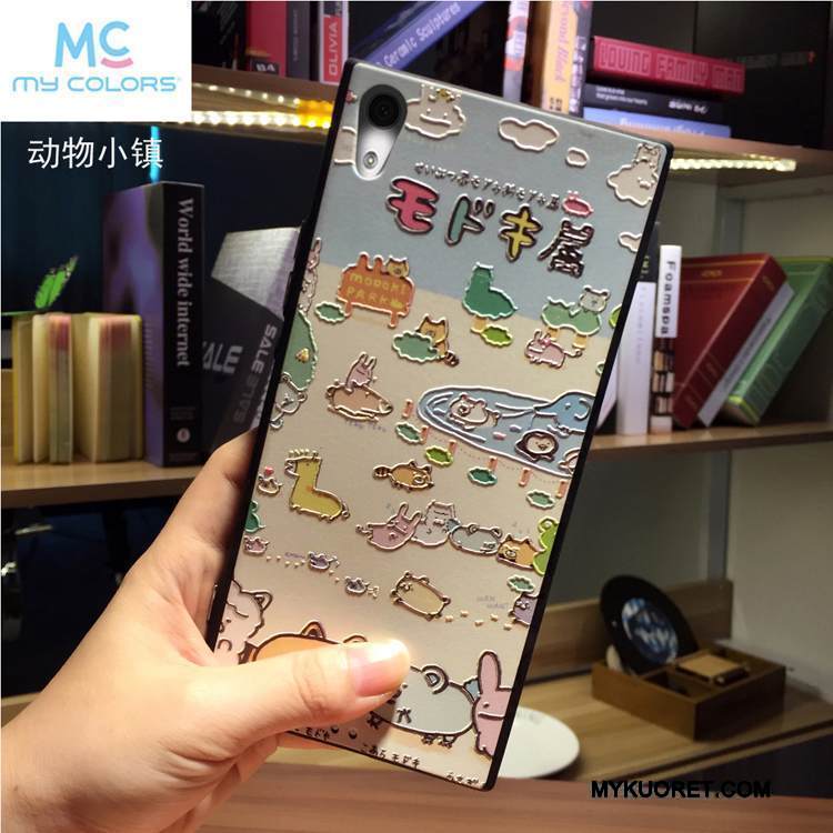 Kuori Sony Xperia Xa1 Pehmeä Neste Puhelimen Kuoret Kissa, Kotelo Sony Xperia Xa1 Sarjakuva Jauhe Rakastunut