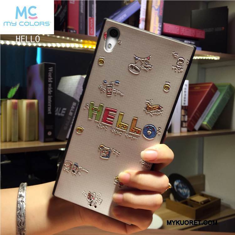 Kuori Sony Xperia Xa1 Pehmeä Neste Puhelimen Kuoret Kissa, Kotelo Sony Xperia Xa1 Sarjakuva Jauhe Rakastunut