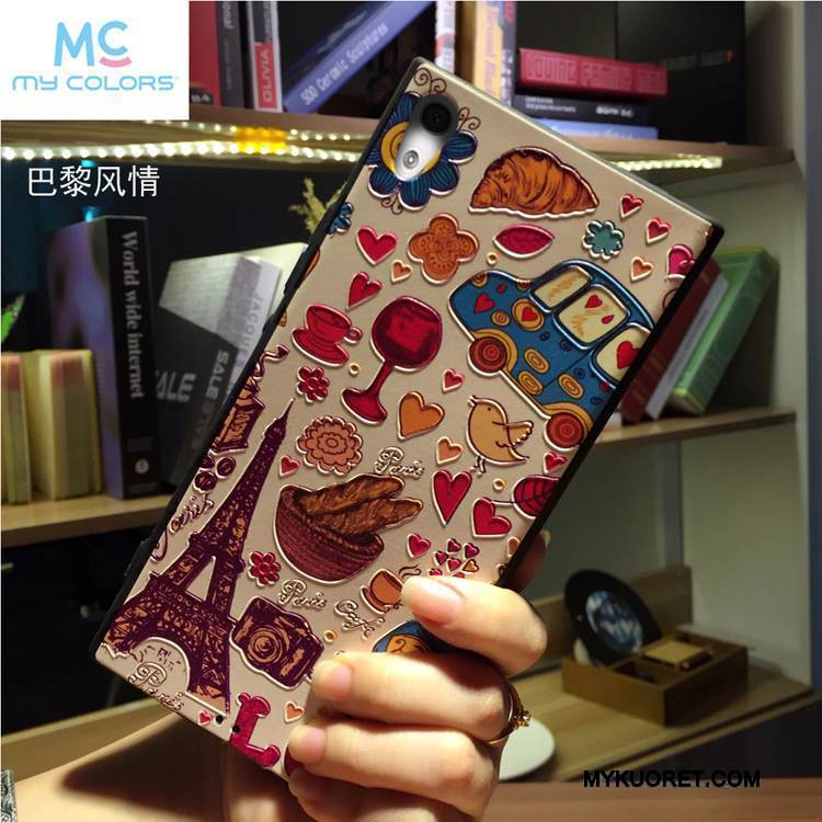 Kuori Sony Xperia Xa1 Pehmeä Neste Puhelimen Kuoret Kissa, Kotelo Sony Xperia Xa1 Sarjakuva Jauhe Rakastunut