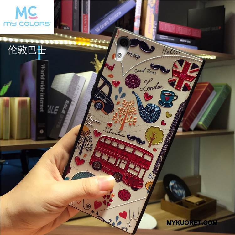 Kuori Sony Xperia Xa1 Pehmeä Neste Puhelimen Kuoret Kissa, Kotelo Sony Xperia Xa1 Sarjakuva Jauhe Rakastunut