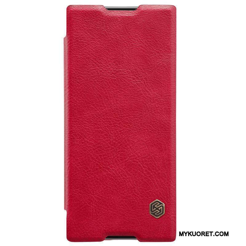 Kuori Sony Xperia Xa1 Plus Kuoret Musta Puhelimen Kuoret, Kotelo Sony Xperia Xa1 Plus Nahka Murtumaton Kulta