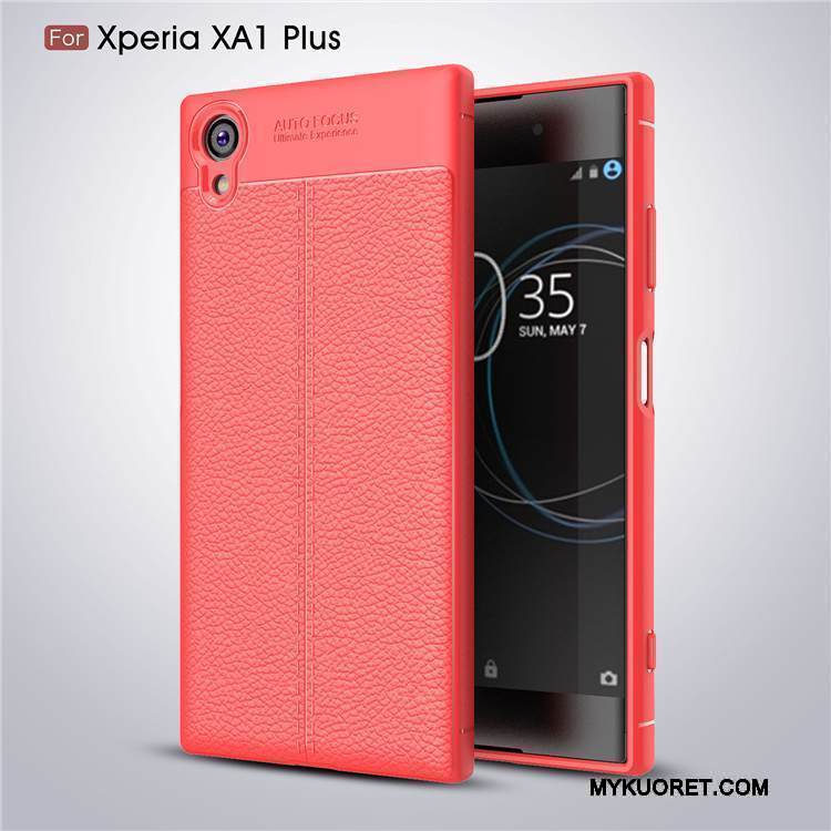 Kuori Sony Xperia Xa1 Plus Nahka Musta Pesty Suede, Kotelo Sony Xperia Xa1 Plus Silikoni Kukkakuvio Puhelimen Kuoret