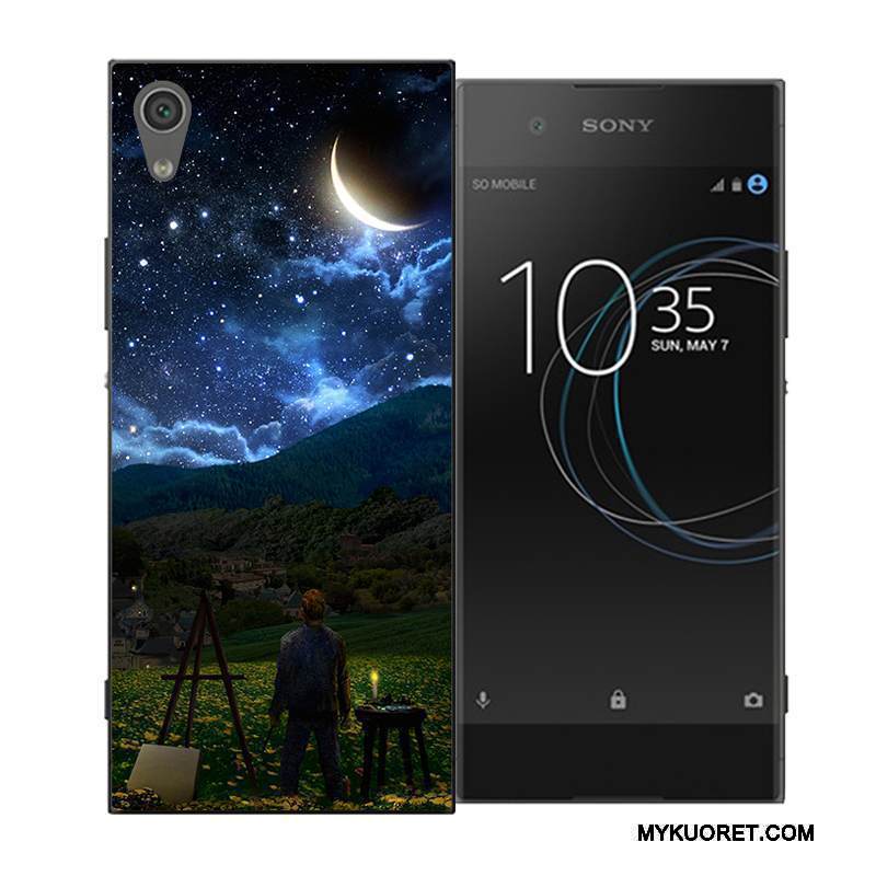 Kuori Sony Xperia Xa1 Sarjakuva Puhelimen Kuoret Trendi, Kotelo Sony Xperia Xa1 Suojaus Kova Sininen