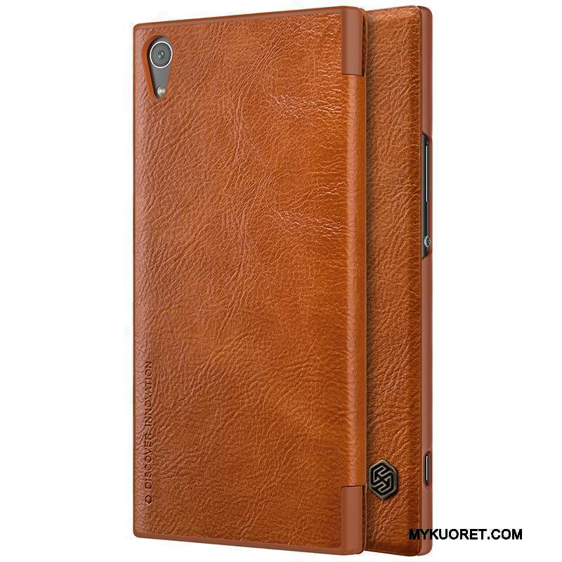 Kuori Sony Xperia Xa1 Ultra Nahka Puhelimen Kuoret Kortti, Kotelo Sony Xperia Xa1 Ultra Suojaus Kulta Liiketoiminta