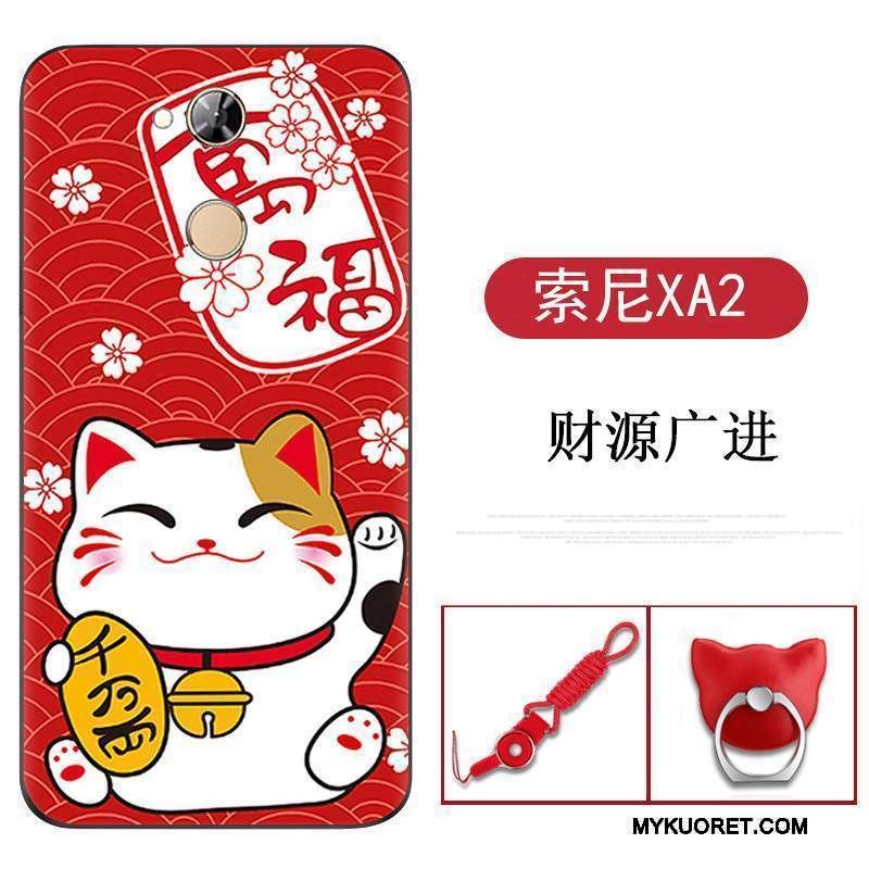 Kuori Sony Xperia Xa2 Sarjakuva Puhelimen Kuoret Punainen, Kotelo Sony Xperia Xa2 Silikoni