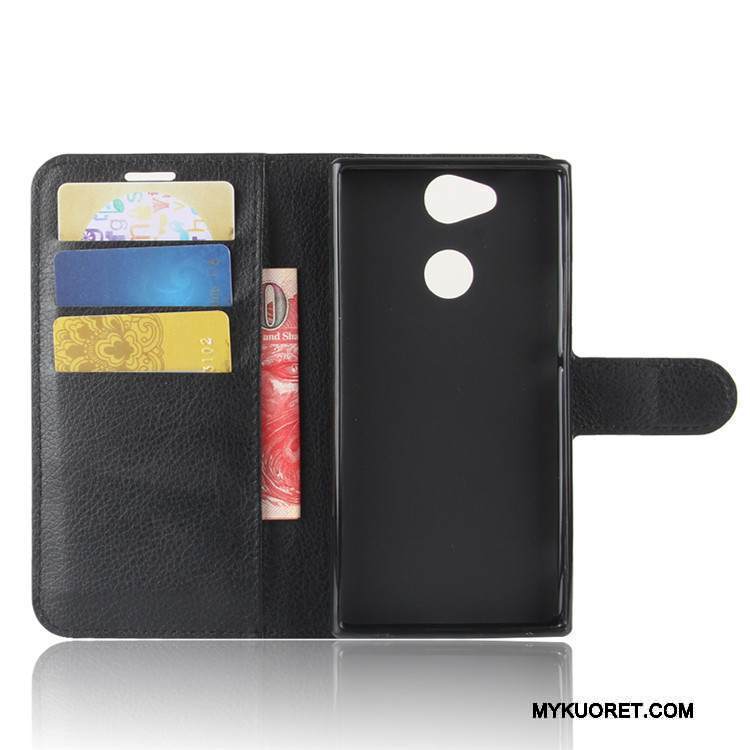 Kuori Sony Xperia Xa2 Suojaus Kortti Jauhe, Kotelo Sony Xperia Xa2 Nahka