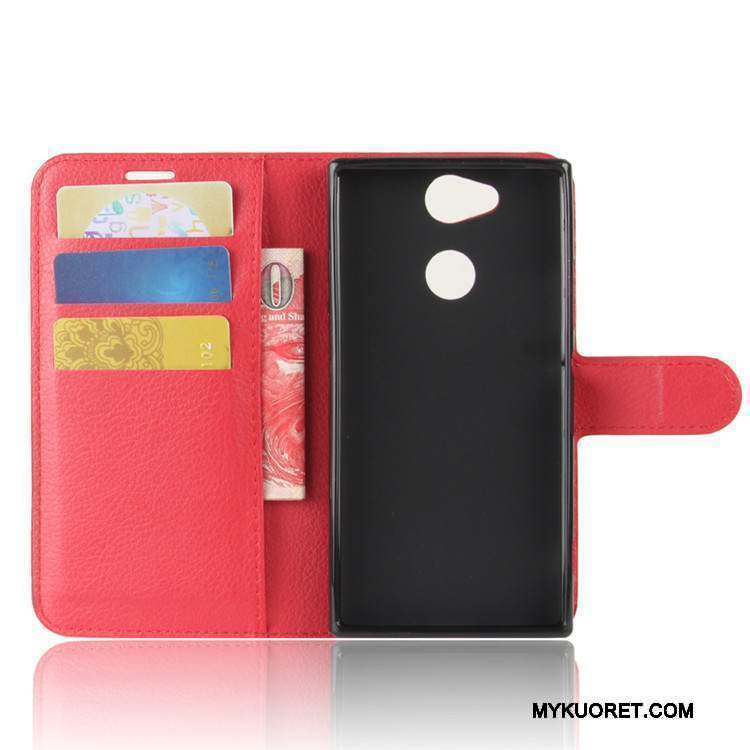 Kuori Sony Xperia Xa2 Suojaus Kortti Jauhe, Kotelo Sony Xperia Xa2 Nahka