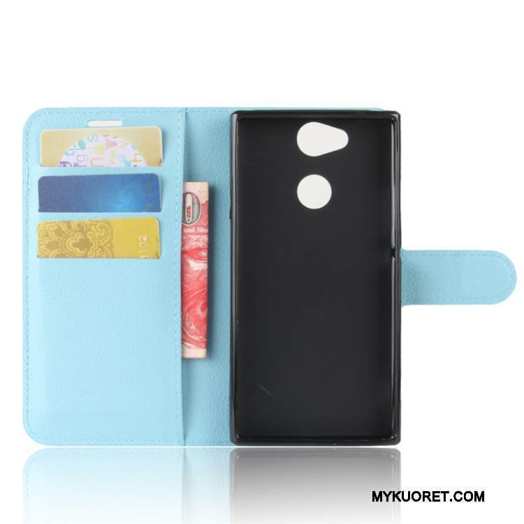 Kuori Sony Xperia Xa2 Suojaus Kortti Jauhe, Kotelo Sony Xperia Xa2 Nahka