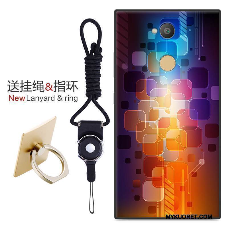 Kuori Sony Xperia Xa2 Ultra Laukut Pesty Suede Puhelimen Kuoret, Kotelo Sony Xperia Xa2 Ultra Sarjakuva Musta