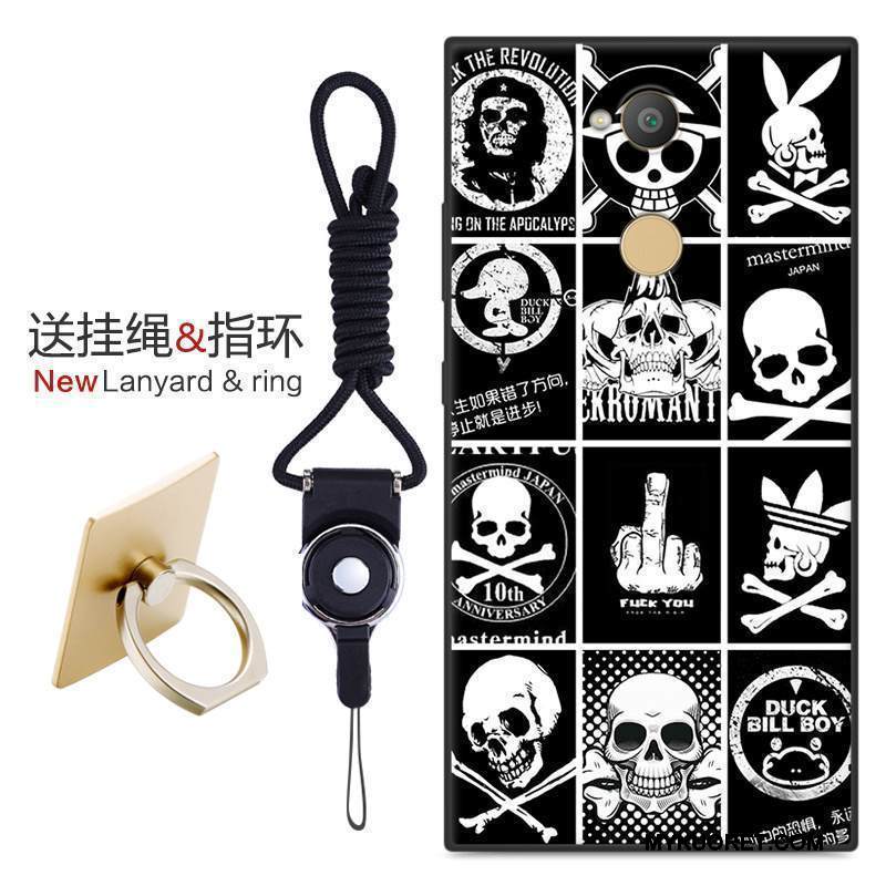 Kuori Sony Xperia Xa2 Ultra Laukut Pesty Suede Puhelimen Kuoret, Kotelo Sony Xperia Xa2 Ultra Sarjakuva Musta