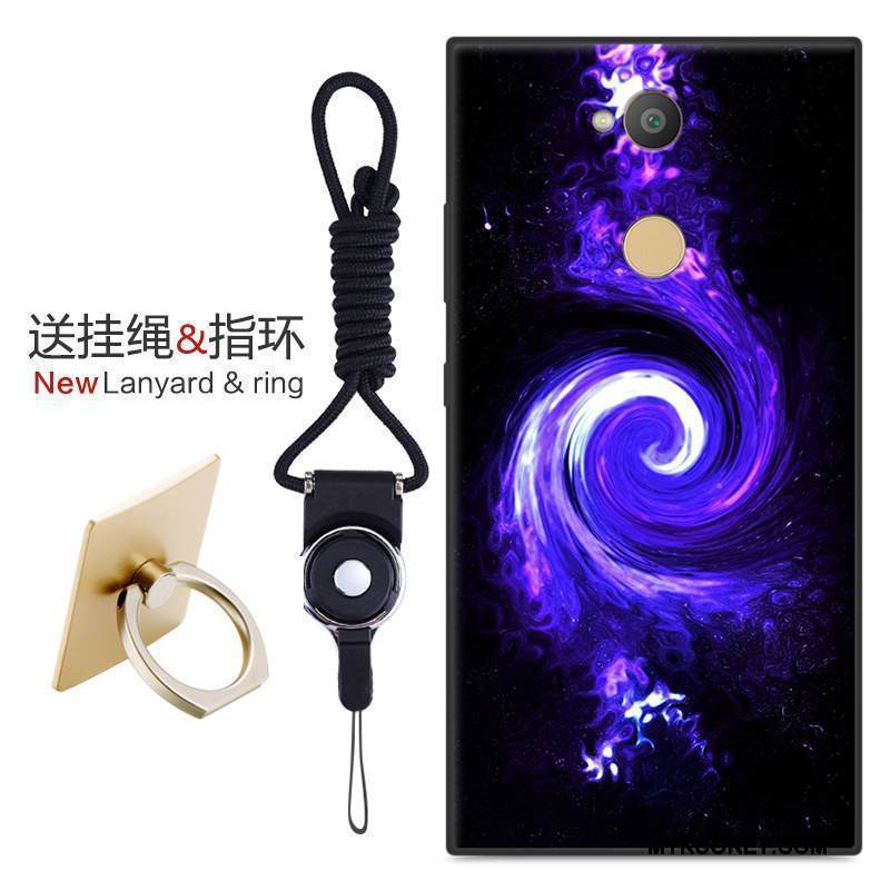 Kuori Sony Xperia Xa2 Ultra Laukut Pesty Suede Puhelimen Kuoret, Kotelo Sony Xperia Xa2 Ultra Sarjakuva Musta