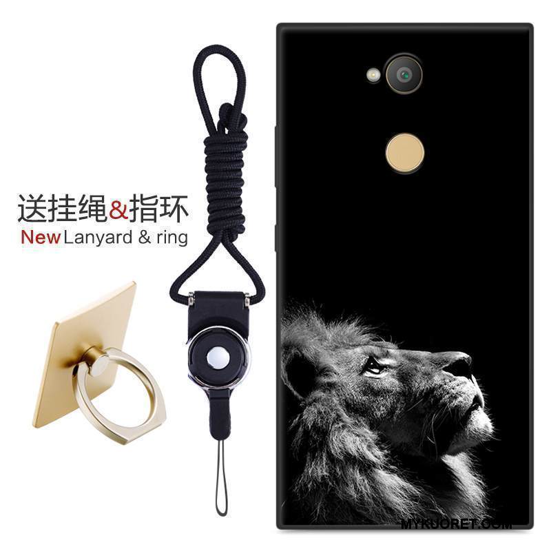 Kuori Sony Xperia Xa2 Ultra Laukut Pesty Suede Puhelimen Kuoret, Kotelo Sony Xperia Xa2 Ultra Sarjakuva Musta