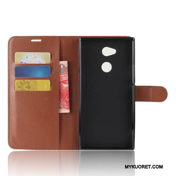 Kuori Sony Xperia Xa2 Ultra Nahka Puhelimen Kuoret Kortti, Kotelo Sony Xperia Xa2 Ultra Suojaus Vaaleansininen