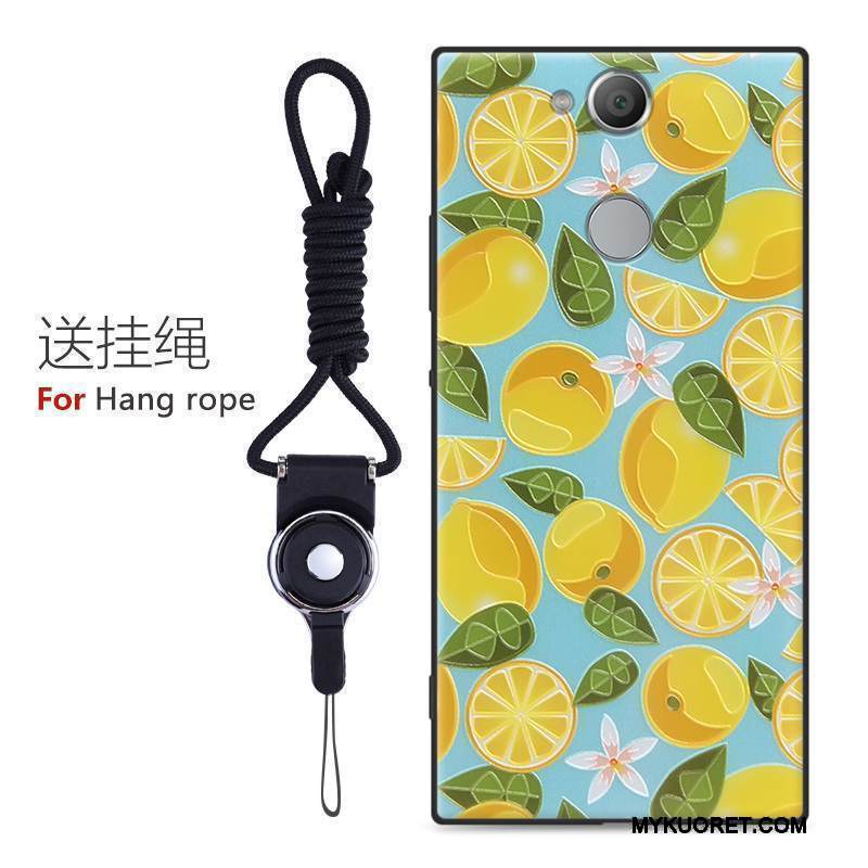 Kuori Sony Xperia Xa2 Ultra Sarjakuva Puhelimen Kuoret Keltainen, Kotelo Sony Xperia Xa2 Ultra Pehmeä Neste Trendi Pesty Suede