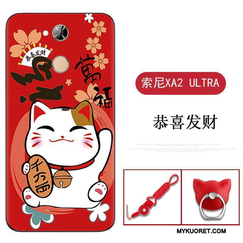 Kuori Sony Xperia Xa2 Ultra Silikoni Puhelimen Kuoret Punainen, Kotelo Sony Xperia Xa2 Ultra Pehmeä Neste