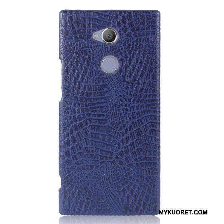 Kuori Sony Xperia Xa2 Ultra Vuosikerta Sininen Krokotiili, Kotelo Sony Xperia Xa2 Ultra Suojaus Puhelimen Kuoret Kova