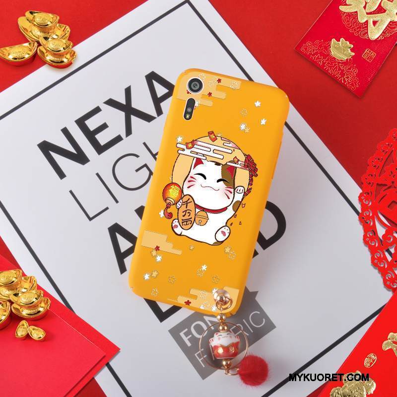 Kuori Sony Xperia Xz Festivaali Punainen, Kotelo Sony Xperia Xz Pesty Suede Kissa